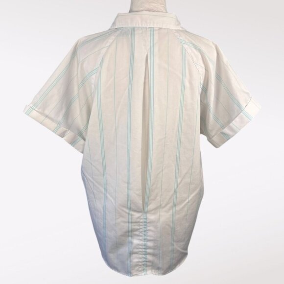 VTG Apricot Bay Short Sleeve Button-Up Shirt Front Pockets Pinstripe Size Large - Picture 5 of 10